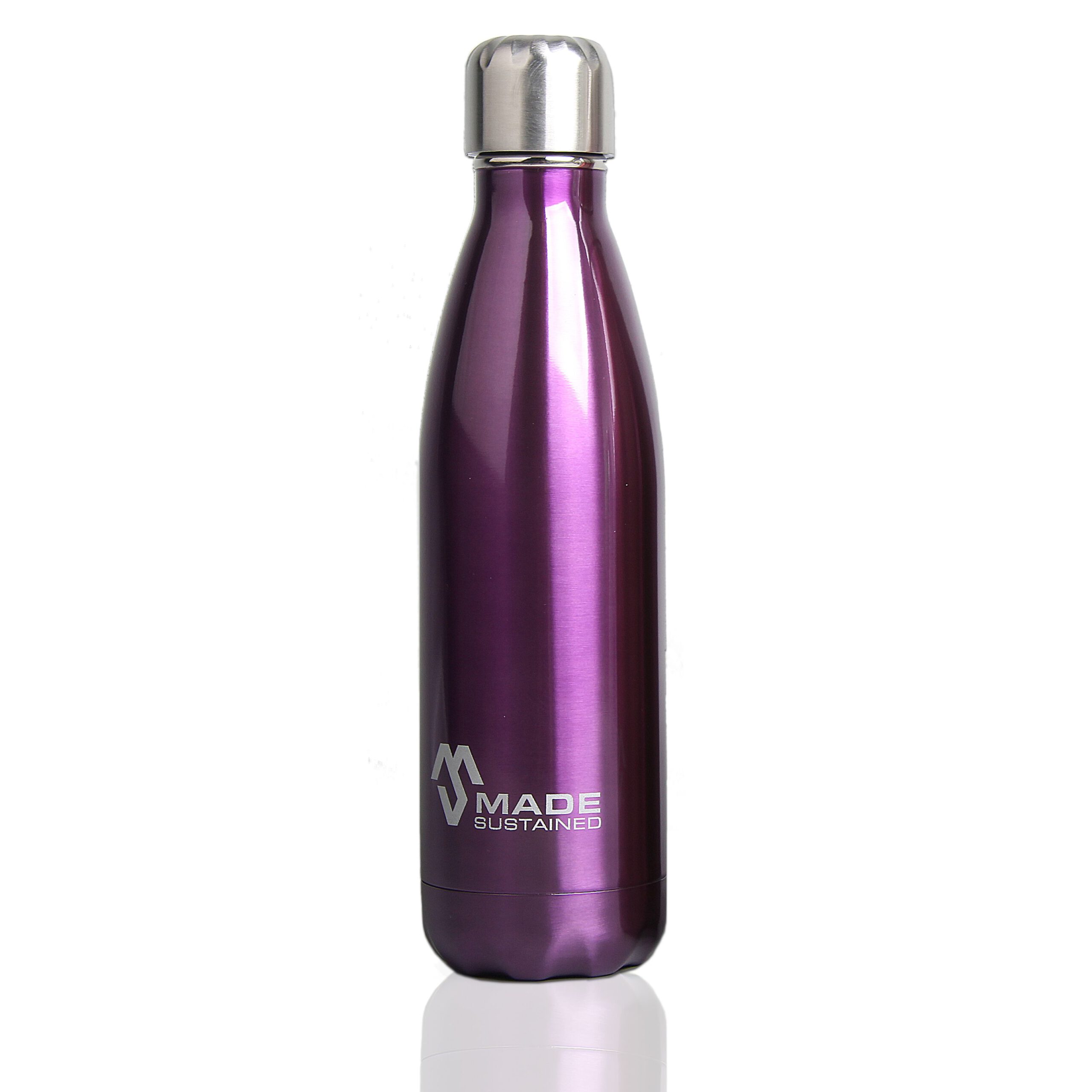 Made Sustained RVS Knight waterfles - 500 ml - Paars